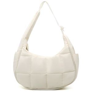 Puffer Crescent Shoulder Bag Nylon Crescent Bag Trendy Crescent xD